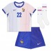 Camiseta Francia Theo Hernandez #22 Segunda Equipación Replica Eurocopa 2024 para niños mangas cortas (+ Pantalones cortos)